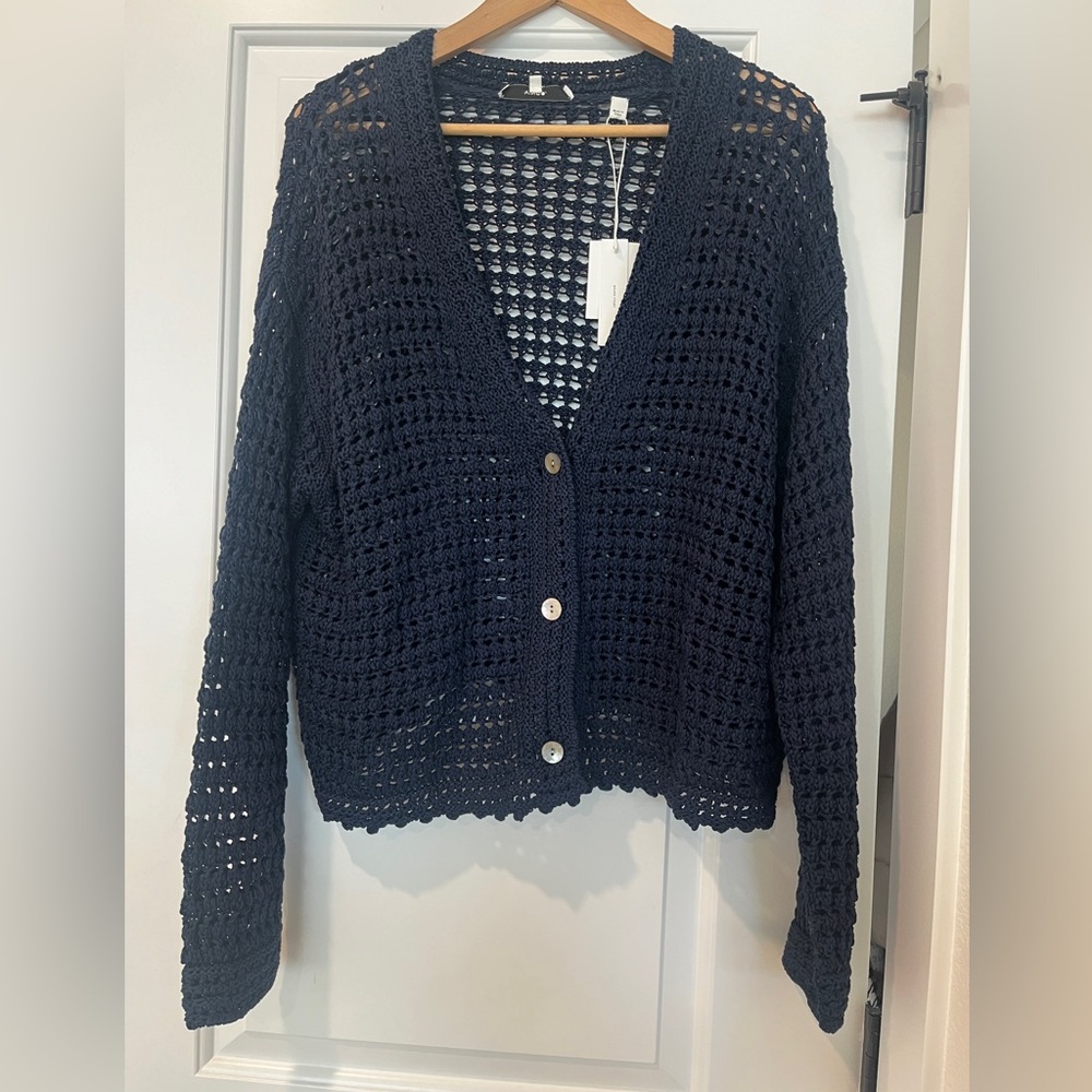 NEW Vince Crochet V-Neck Cardigan - Picture 2 of 6